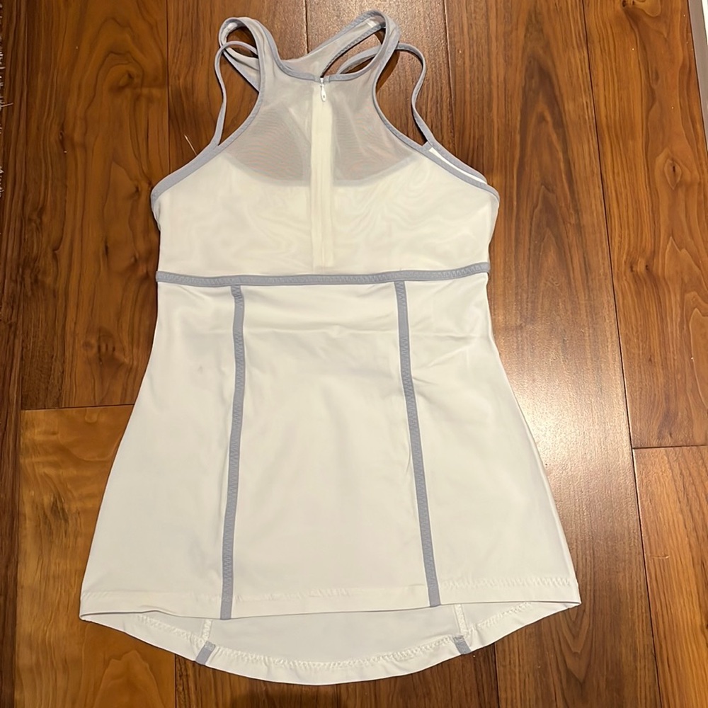 lululemon athletica White Tank Top with Light Gray Trim